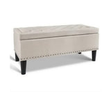 FABRIC STORAGE OTTOMAN - TAUPE