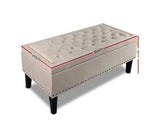 FABRIC STORAGE OTTOMAN - TAUPE