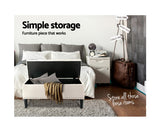 FABRIC STORAGE OTTOMAN - TAUPE