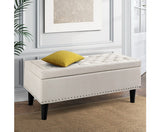 FABRIC STORAGE OTTOMAN - TAUPE