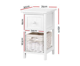 CLAIRE COASTAL BEDSIDE STORAGE UNIT SET OF TWO