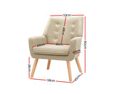 ARTISS FABRIC DINING ARMCHAIR - BEIGE