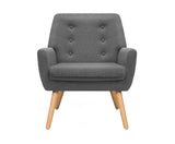 ARTISS FABRIC DINING ARMCHAIR - GREY