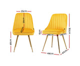 RETRO SUNSHINE SET OF TWO VELVET DINING CHAIRS