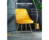 RETRO SUNSHINE SET OF TWO VELVET DINING CHAIRS