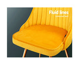 RETRO SUNSHINE SET OF TWO VELVET DINING CHAIRS