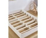 AIDEN INDUSTRIAL WHITE OAK BED BASE BED FRAME