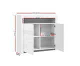 ARTISS HIGH GLOSS LED BUFFET SIDE CABINET