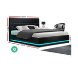 LUMI LED GAS LIFT STORAGE BED - QUEEN