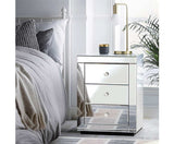 MIRRORED 3 DRAWER BEDSIDE TABLE