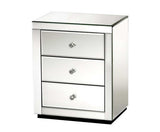 MIRRORED 3 DRAWER BEDSIDE TABLE