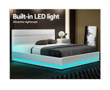 LUMI LED GAS LIFT STORAGE BED - QUEEN