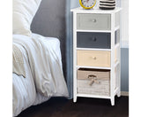 COASTAL 3 DRAWER AND BASKET STORAGE UNIT