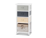 COASTAL 3 DRAWER AND BASKET STORAGE UNIT