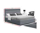 FABRIC LED GAS LIFT STORAGE BED - QUEEN