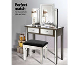 CLAIRE MIRRORED VANITY TABLE WITH CHAIR