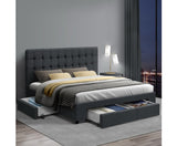 TUFTED UPHOLSTERED STORAGE BED - DOUBLE