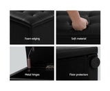 LIAM TUFTED PU LEATHER STORAGE OTTOMAN