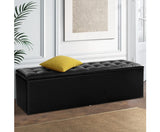 LIAM TUFTED PU LEATHER STORAGE OTTOMAN