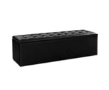 LIAM TUFTED PU LEATHER STORAGE OTTOMAN