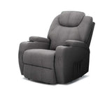 ARTISS ELECTRIC SWIVEL HEATED MASSAGE RECLINING FABRIC LOUNGE CHAIR