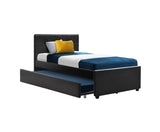 LANA FAUX LEATHER TRUNDLE BED - KING SINGLE