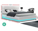 LUMI LED GAS LIFT LED STORAGE BED - KING