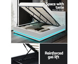 LUMI LED GAS LIFT LED STORAGE BED - KING