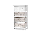 COASTAL 2 DRAWER AND BASKET STORAGE UNIT