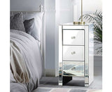 MIRRORED SLIM BEDSIDE TABLE