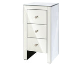 MIRRORED SLIM BEDSIDE TABLE