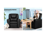 KEEZI KIDS LAZY LUX RECLINER - BLACK