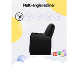 KEEZI KIDS LAZY LUX RECLINER - BLACK