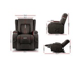 ARTISS RECLINING HEATED ELECTRIC LIFT FABRIC MASSAGE CHAIR