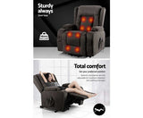 ARTISS RECLINING HEATED ELECTRIC LIFT FABRIC MASSAGE CHAIR