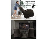 ARTISS RECLINING HEATED ELECTRIC LIFT FABRIC MASSAGE CHAIR