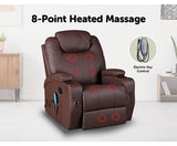 PALERMO REMOTE CONTROL SWIVEL 8 POINT HEATED MASSAGE CHAIR