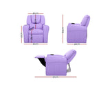 KEEZI KIDS LAZY LUX RECLINER - PURPLE