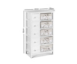 COASTAL 5 DRAWER AND BASKET STORAGE UNIT