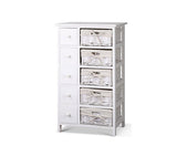 COASTAL 5 DRAWER AND BASKET STORAGE UNIT